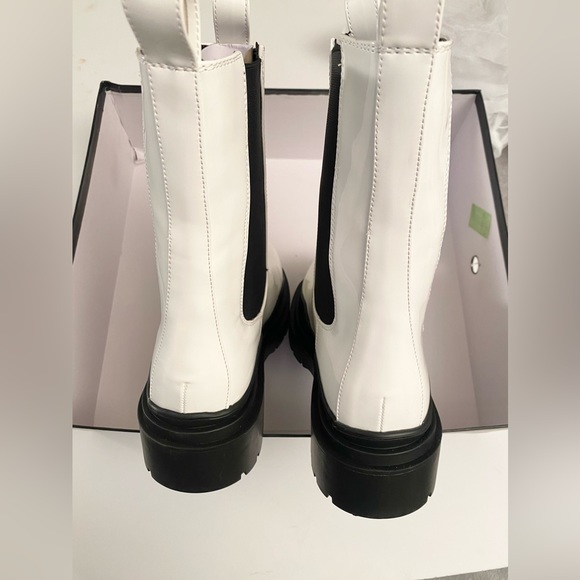 AZALEA WANG Chelsea Boot In White features a faux leather - Picture 2 of 7